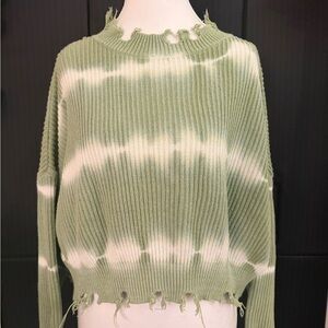 She + Sky Sage Green Ribbed Sweater